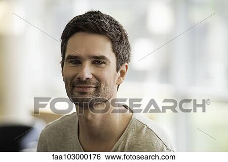 "Man smiling, portrait" View Large Photo Image Stock Photograph - "Man smiling, portrait". Fotosearch