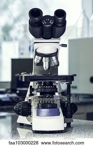 Microscope in laboratory View Large Photo Image Stock Photo - Microscope in laboratory. Fotosearch