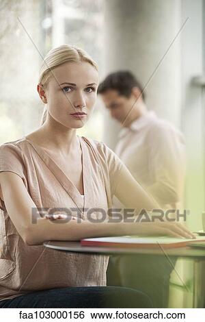 Stock Photograph - Woman taking coffee break. Fotosearch