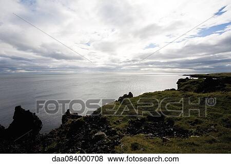 Stock Photo - Coastal view, Hellnar, Iceland. Fotosearch