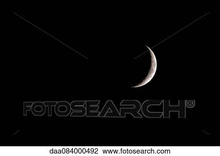 Crescent moon in night sky View Large Photo Image Stock Image - Crescent moon in night sky. Fotosearch