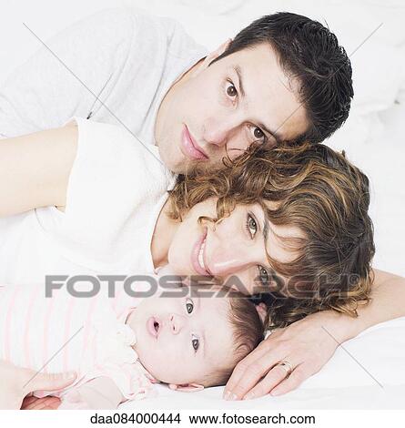 Picture - Family with baby, portrait. Fotosearch