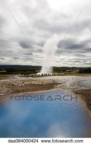 Geysir, Iceland View Large Photo Image Picture - Geysir, Iceland. Fotosearch