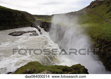 Gullfoss waterfall, Iceland View Large Photo Image Picture - Gullfoss waterfall, Iceland. Fotosearch