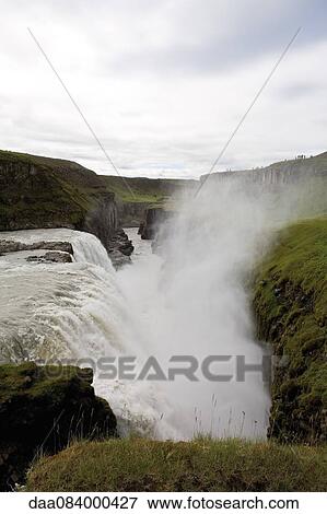 Gullfoss waterfall, Iceland View Large Photo Image Stock Photo - Gullfoss waterfall, Iceland. Fotosearch