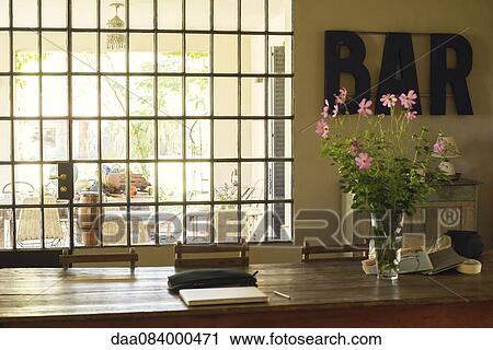 Home interior, dining room with sun porch in background View Large Photo Image Stock Image - Home interior, dining room with sun porch in background. Fotosearch