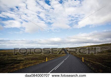 Route number 574 through flat countryside, Iceland View Large Photo Image Stock Photo - Route number 574 through flat countryside, Iceland. Fotosearch
