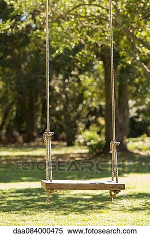 Tree swing in backyard View Large Photo Image Stock Photography - Tree swing in backyard. Fotosearch
