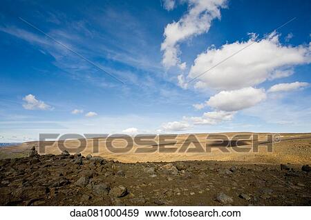 Barren landscape, Sprengisandur region, Iceland View Large Photo Image Stock Photo - Barren landscape, Sprengisandur region, Iceland. Fotosearch