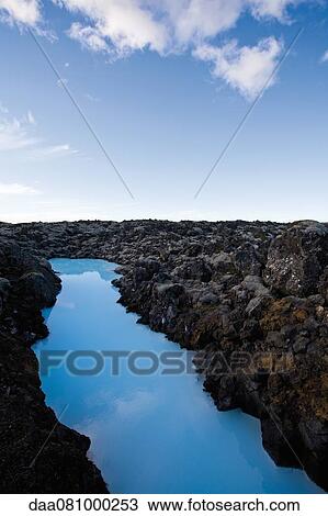 Stock Image - Blue Lagoon geothermal spa, Reykjanes Peninsula, Iceland. Fotosearch