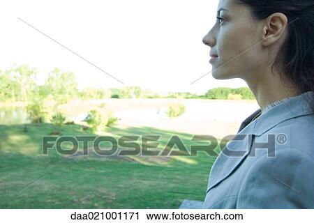 Businesswoman outdoors, profile View Large Photo Image Stock Image - Businesswoman outdoors, profile. Fotosearch