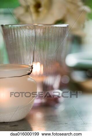 Candles in candleholders View Large Photo Image Stock Photo - Candles in candleholders. Fotosearch