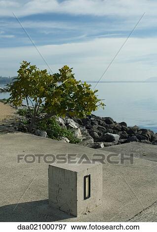 Cement block near edge of lake View Large Photo Image Stock Photo - Cement block near edge of lake. Fotosearch