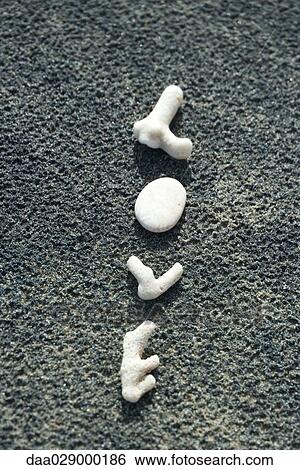 Coral pieces spelling out the word love View Large Photo Image Stock Photograph - Coral pieces spelling out the word love. Fotosearch