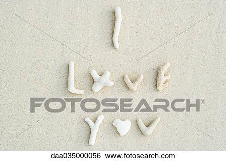 Coral spelling the words I love you View Large Photo Image Stock Photograph - Coral spelling the words I love you. Fotosearch