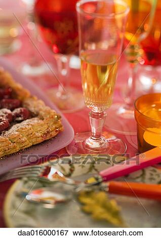 Decorated table with place settings View Large Photo Image Stock Photo - Decorated table with place settings. Fotosearch