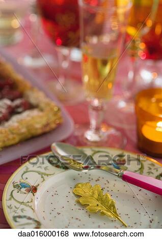 Stock Photo - Decorated table with place settings. Fotosearch