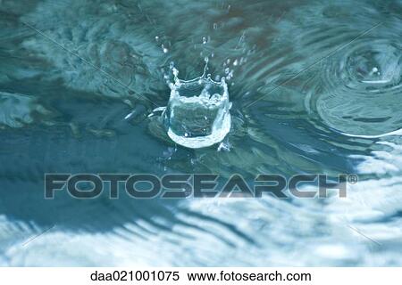 Drop of water hitting surface of water View Large Photo Image Stock Photography - Drop of water hitting surface of water. Fotosearch