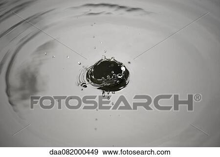 Drop splashing on surface of water View Large Photo Image Stock Photo - Drop splashing on surface of water. Fotosearch