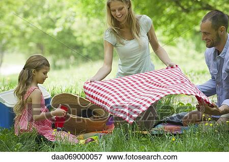 Family having picnic outdoors View Large Photo Image Stock Photo - Family having picnic outdoors. Fotosearch