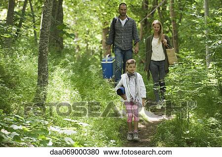 Family walking together in woods View Large Photo Image Stock Image - Family walking together in woods. Fotosearch