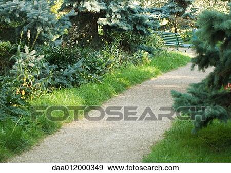 Stock Photo - Footpath in park. Fotosearch