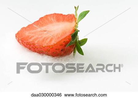 Fresh strawberry half on cotton, close-up View Large Photo Image Stock Photograph - Fresh strawberry half on cotton, close-up. Fotosearch