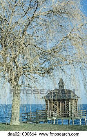 Picture - Gazebo on pier. Fotosearch