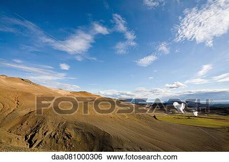 Stock Photograph - Geothermal power station, Krafla, Iceland. Fotosearch