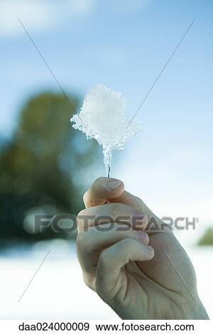 Hand holding up piece of ice View Large Photo Image Stock Photo - Hand holding up piece of ice. Fotosearch