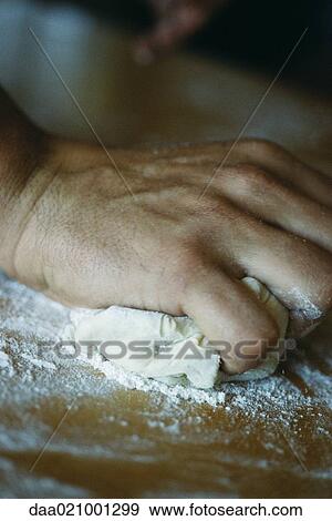 Hand kneading dough View Large Photo Image Stock Photo - Hand kneading dough. Fotosearch