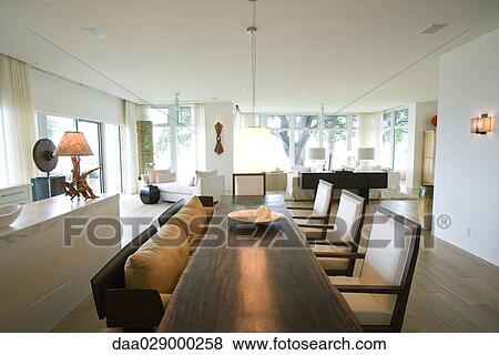 Home interior with luxurious dining room View Large Photo Image Stock Photo - Home interior with luxurious dining room. Fotosearch