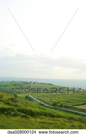 Landscape with agricultural terracing View Large Photo Image Picture - Landscape with agricultural terracing. Fotosearch