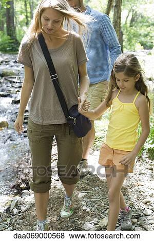 Mother and daughter walking hand in hand outdoors View Large Photo Image Stock Photo - Mother and daughter walking hand in hand outdoors. Fotosearch