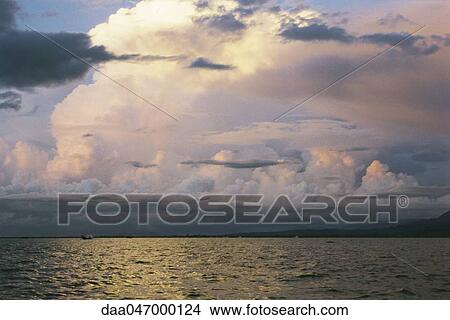 Picture - Myanmar (Burma), seascape at dawn. Fotosearch