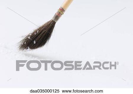 Paintbrush stroking snow, close-up View Large Photo Image Stock Photography - Paintbrush stroking snow, close-up. Fotosearch