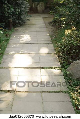 Stock Image - Path with stepping stones. Fotosearch