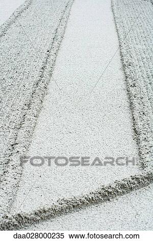 Patterns raked in gravel, close-up View Large Photo Image Stock Photography - Patterns raked in gravel, close-up. Fotosearch