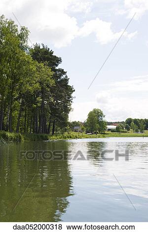 Rural lake scene View Large Photo Image Stock Photo - Rural lake scene. Fotosearch
