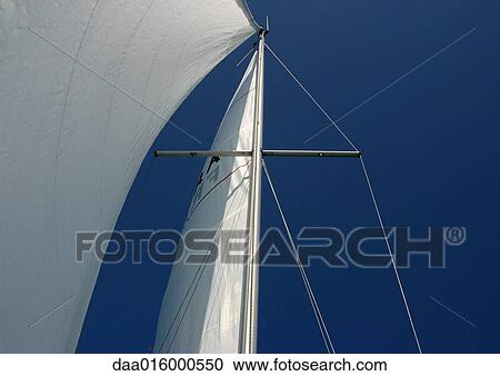 Sailboat, low angle view of sail View Large Photo Image Stock Image - Sailboat, low angle view of sail. Fotosearch