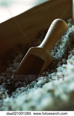 Sea salt with scoop View Large Photo Image Stock Photography - Sea salt with scoop. Fotosearch