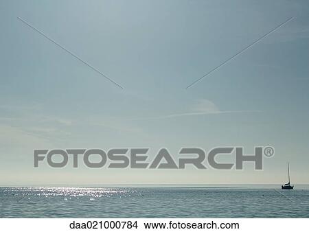 Seascape with sailboat View Large Photo Image Picture - Seascape with sailboat. Fotosearch