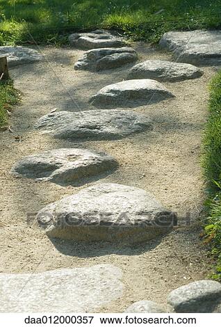 Stepping stones in pathway View Large Photo Image Stock Photo - Stepping stones in pathway. Fotosearch