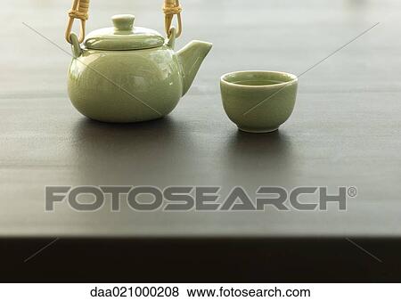 Tea pot and tea cup View Large Photo Image Stock Photo - Tea pot and tea cup. Fotosearch