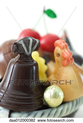 Stock Image - Variety of chocolate figurines. Fotosearch