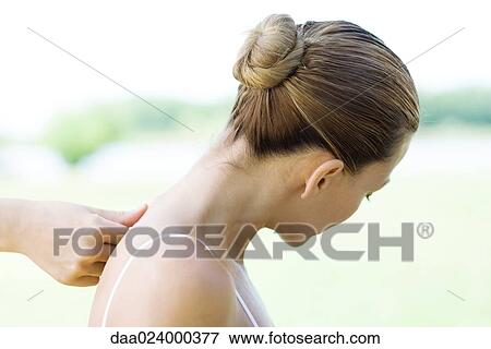 Stock Photo - Woman having back massage. Fotosearch