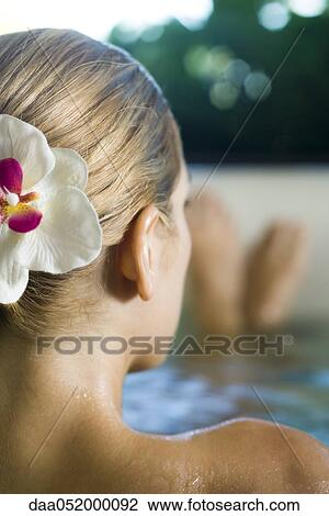 Woman relaxing in spa View Large Photo Image Stock Image - Woman relaxing in spa. Fotosearch