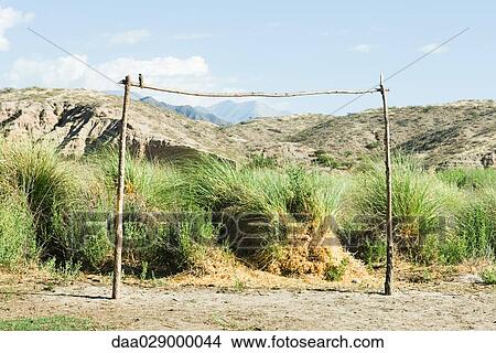Wooden portico in desert landscape, Argentina, South America View Large Photo Image Picture - Wooden portico in desert landscape, Argentina, South America. Fotosearch