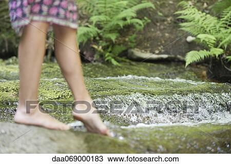 Young woman dipping toes in stream, cropped View Large Photo Image Stock Image - Young woman dipping toes in stream, cropped. Fotosearch