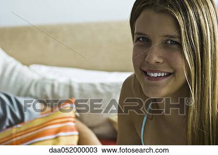 Stock Image - Young woman, portrait. Fotosearch